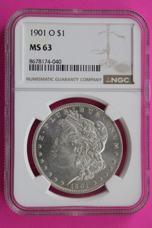 1901 O MS 63 Liberty Morgan Silver Dollar NGC Certified Graded Authentic 854