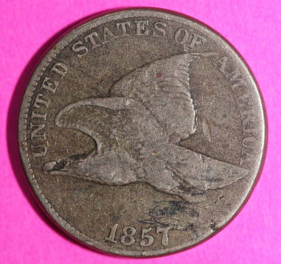 1857 Flying Eagle Cent Penny Exact Scarce Early Type Coin as Pictured 51