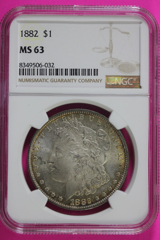 1882 P MS 63 Liberty Morgan Silver Dollar NGC Certified Graded Authentic 682