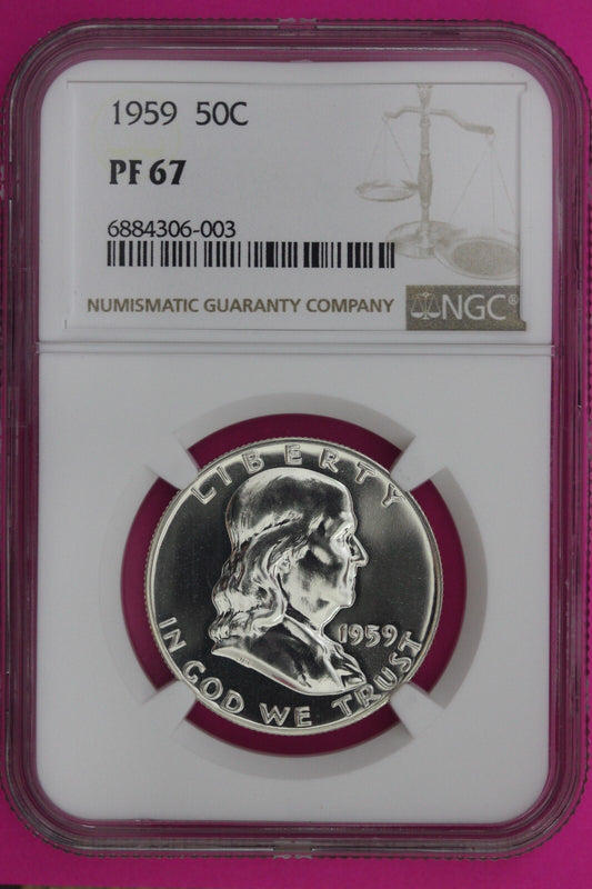 1959 PF 67 Ben Franklin Half Dollar NGC Graded Certified Authentic Slab 1133