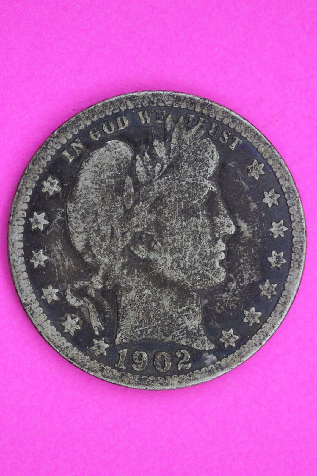 1902 O Barber Liberty Silver Quarter Guaranteed Authentic & Genuine Coin 1210