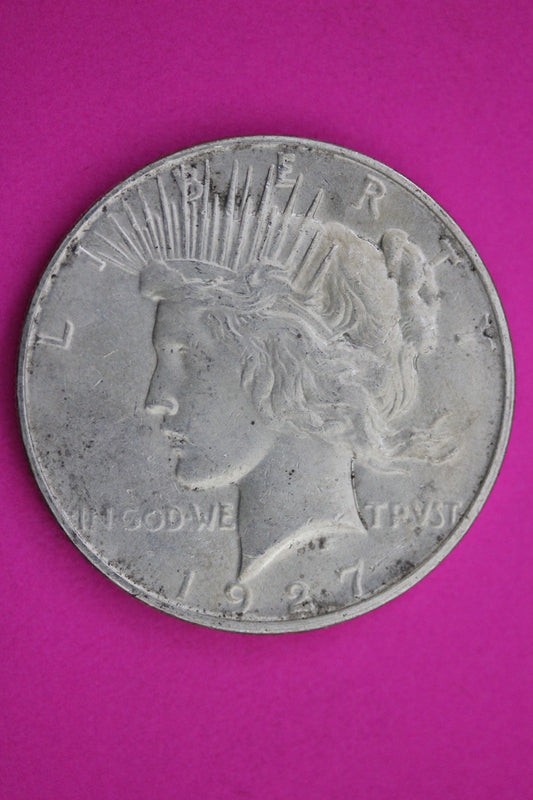 1927 D Peace Silver Dollar LIberty Coin Guaranteed Authentic U.S.A. Seller 1946
