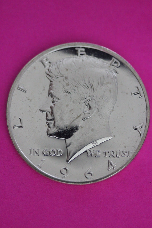 Accented Hair 1964 Proof John F Kennedy Silver Half Dollar Milk Spots N472
