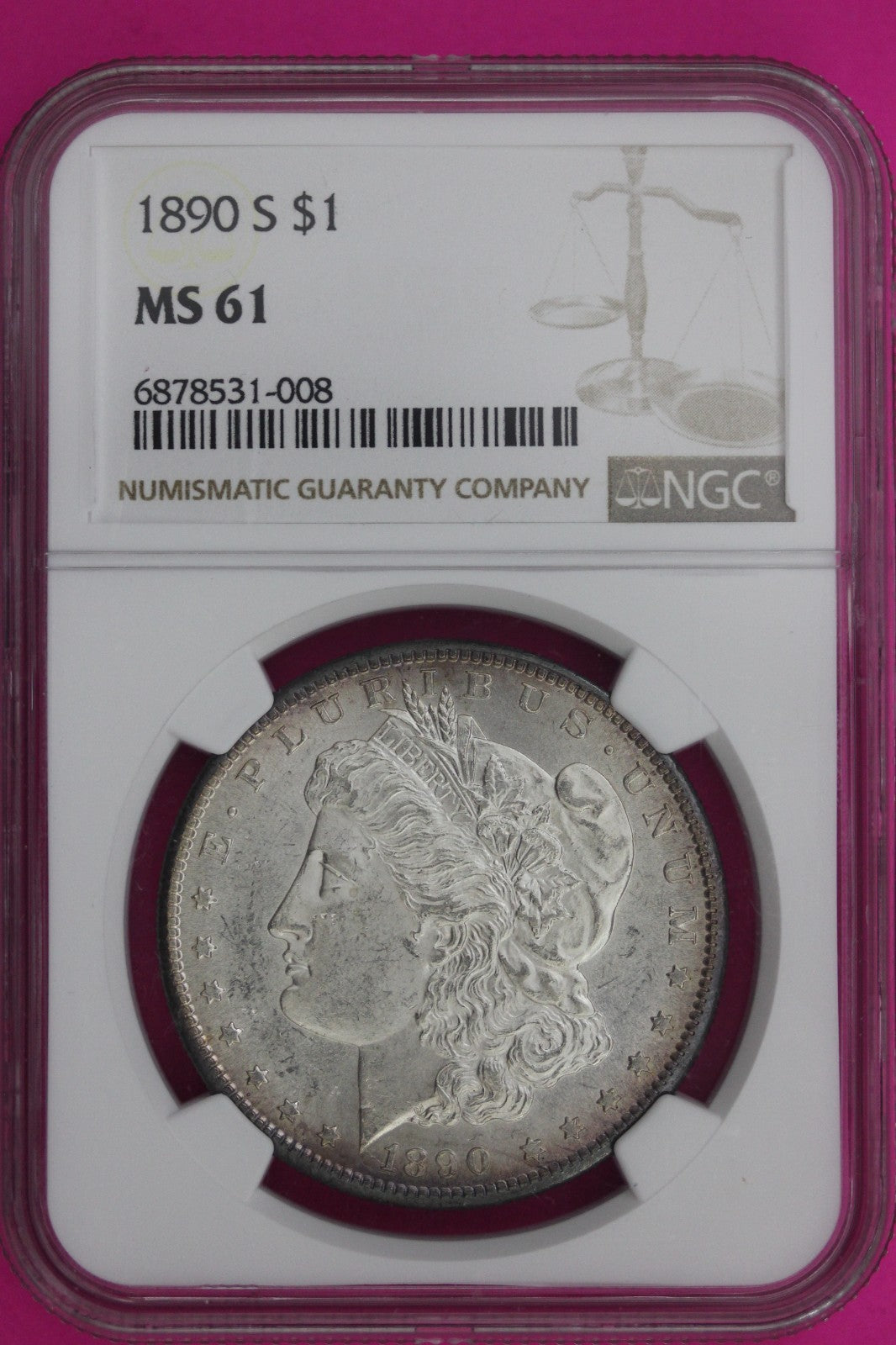 1890 S MS 61 Liberty Morgan Silver Dollar NGC Certified Graded Authentic 1118