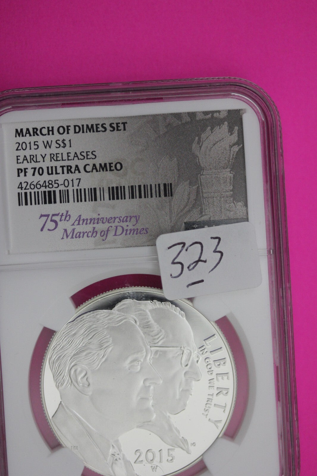 2015 W PF 70 Proof March Of Dimes Set Early Commemorative Silver Dollar NGC 323