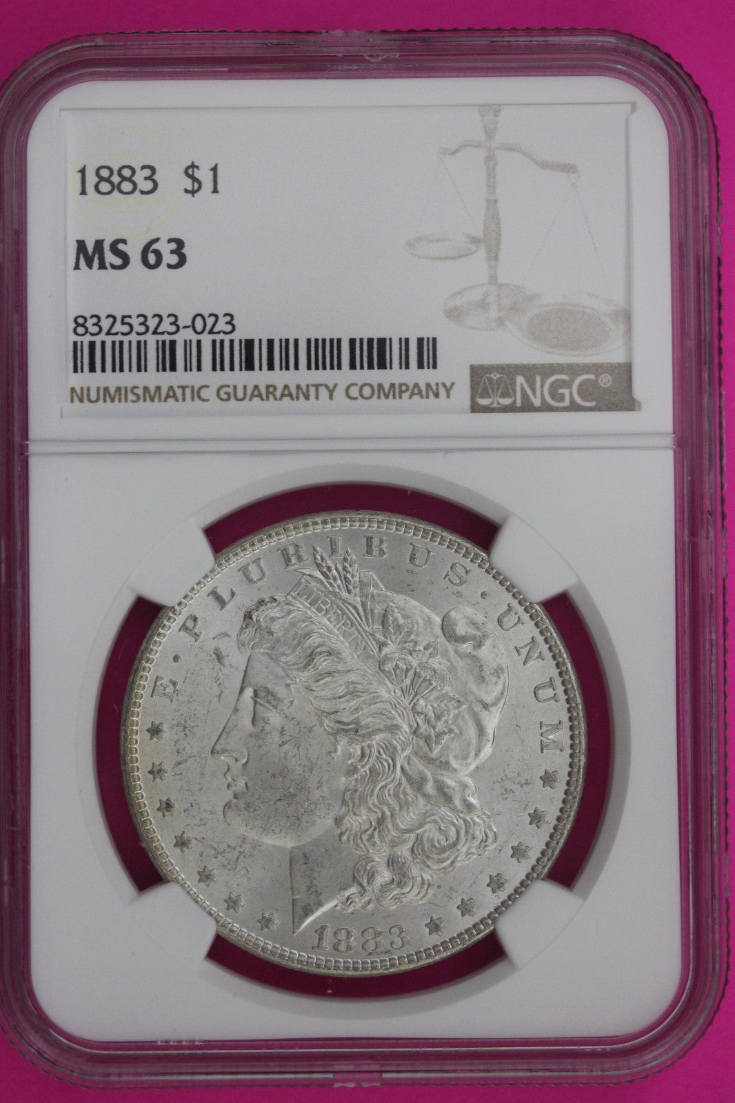 1883 P MS 63 Liberty Morgan Silver Dollar NGC Certified Graded Authentic 1038