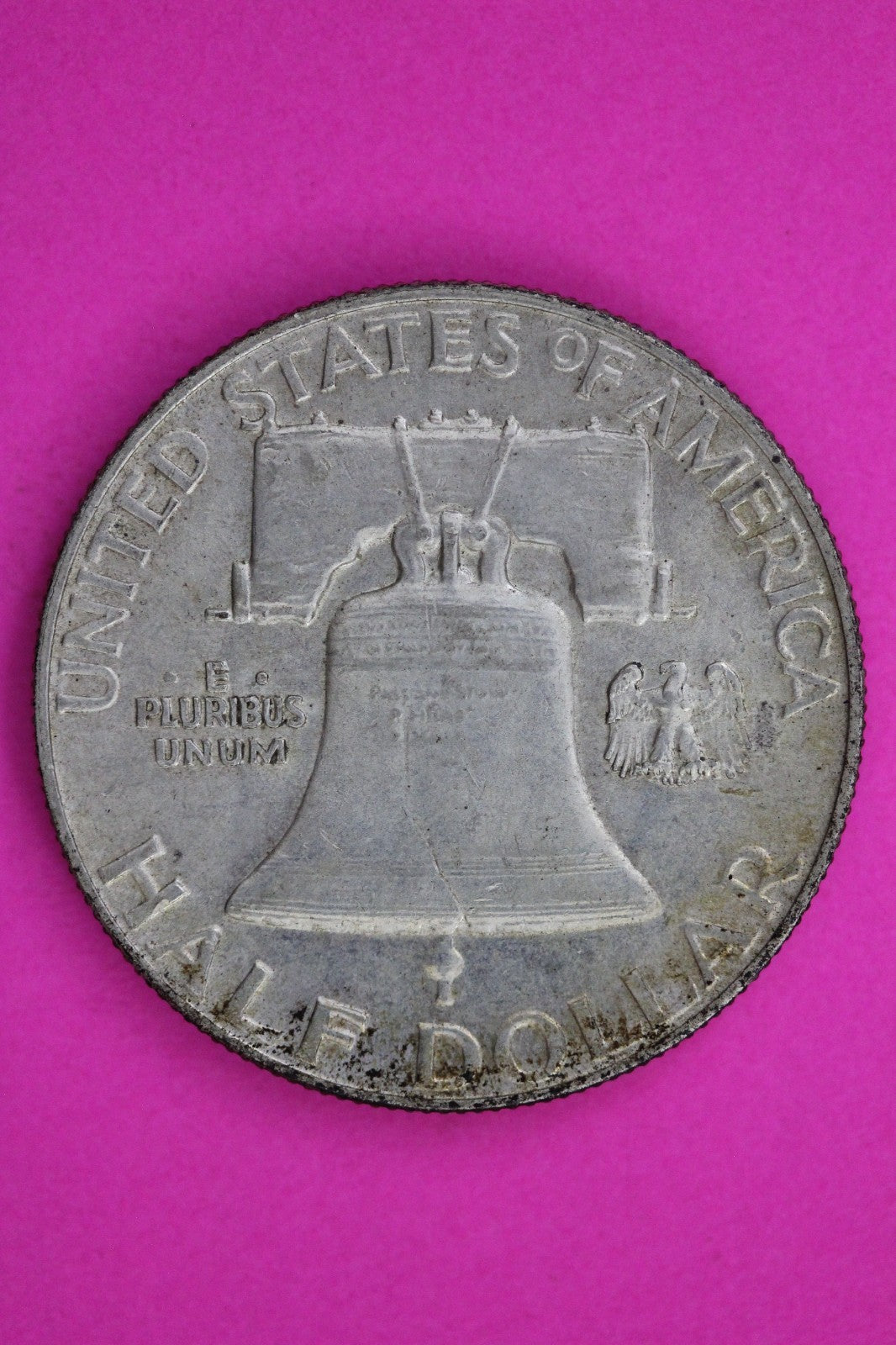 Mint Error 1959 P Double Die Reverse Ben Franklin Half Dollar Silver Coin 1792