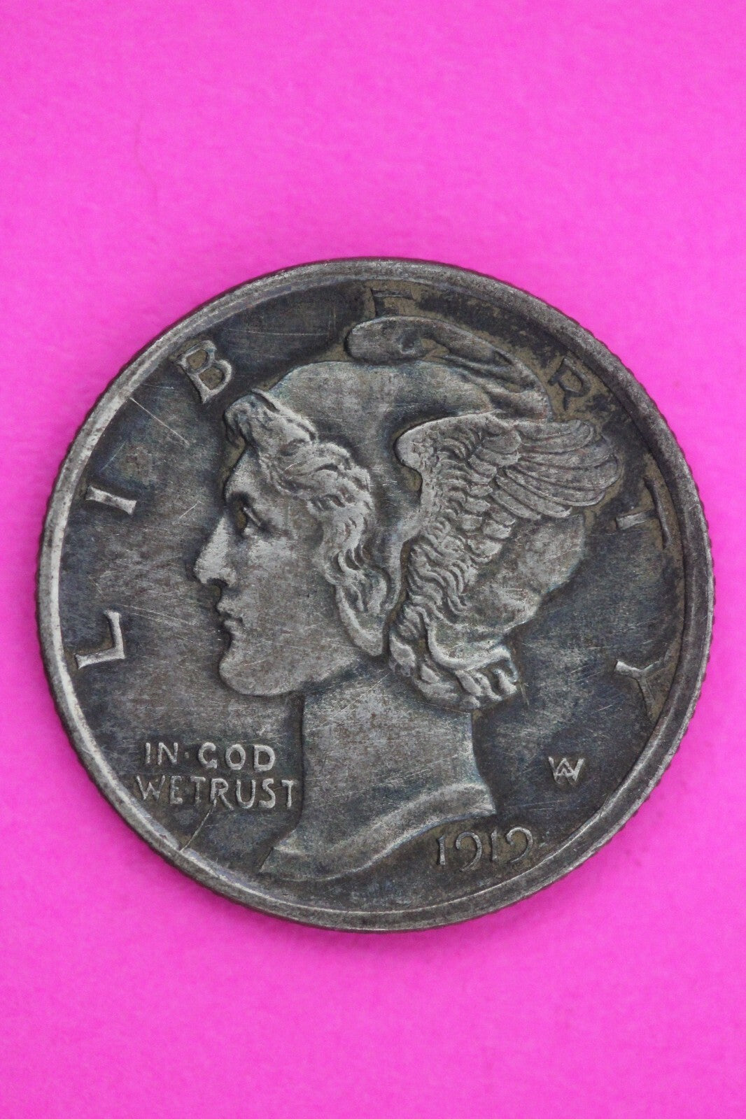 1919 D Mercury Winged Liberty Dime Semi Key Date Exact Same Coin In Pics 58