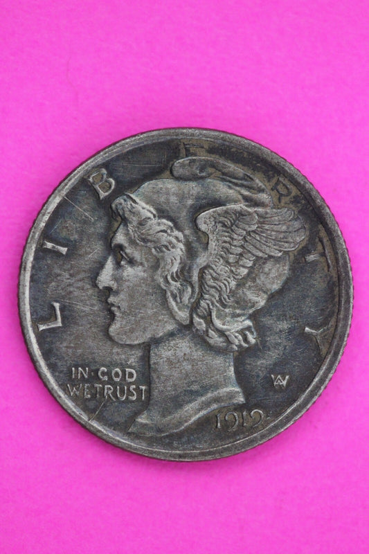 1919 D Mercury Winged Liberty Dime Semi Key Date Exact Same Coin In Pics 58