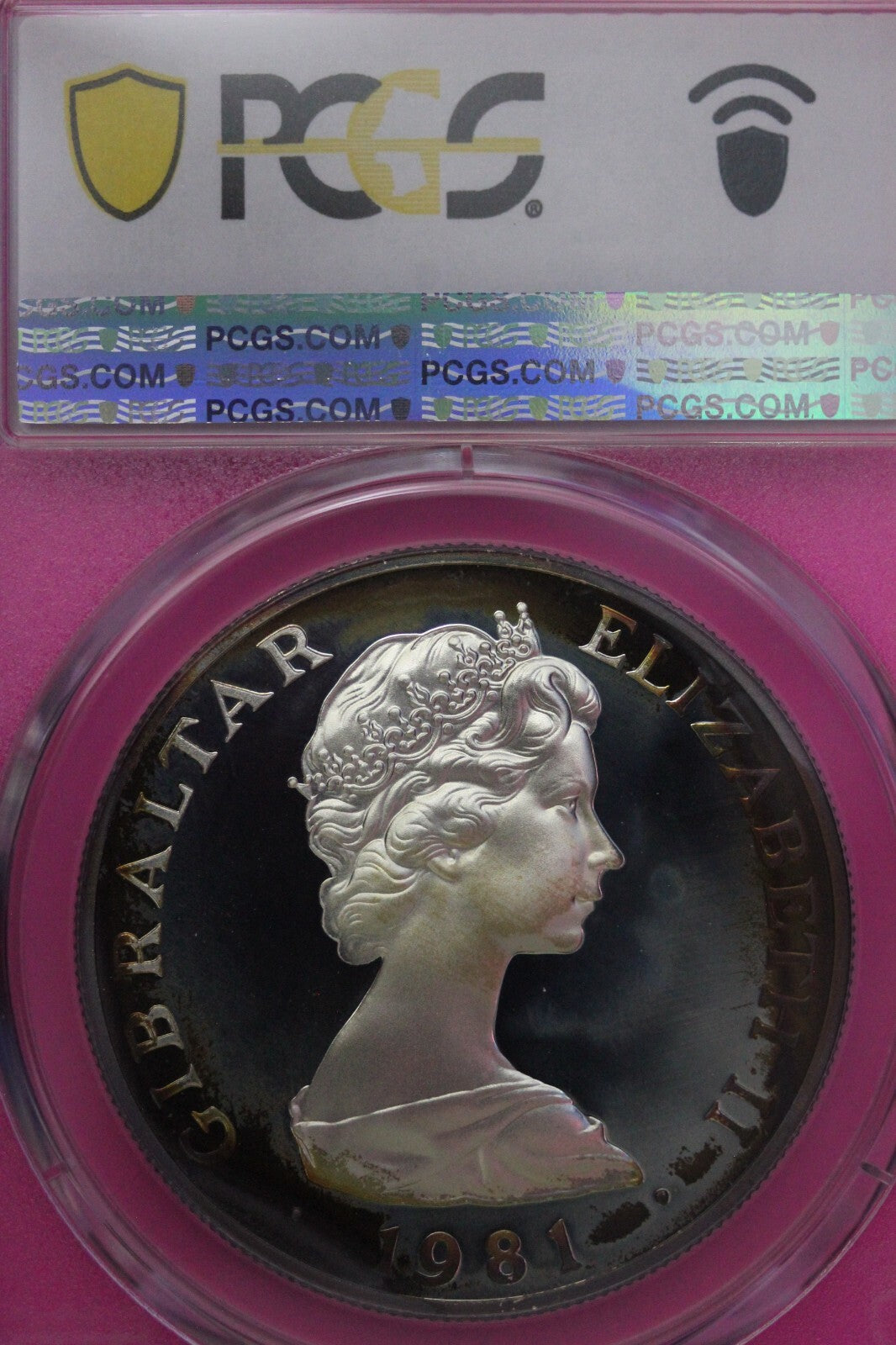 Toned 1981 PR 68 DCAM Crown Gibraltar Princess Diana Royal Wedding PCGS Slab 600