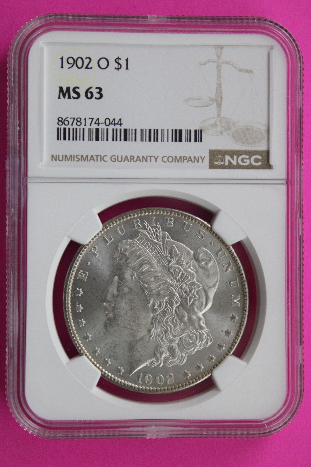 1902 O MS 63 Liberty Morgan Silver Dollar NGC Certified Graded Authentic 858