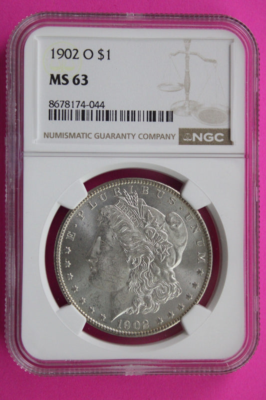 1902 O MS 63 Liberty Morgan Silver Dollar NGC Certified Graded Authentic 858