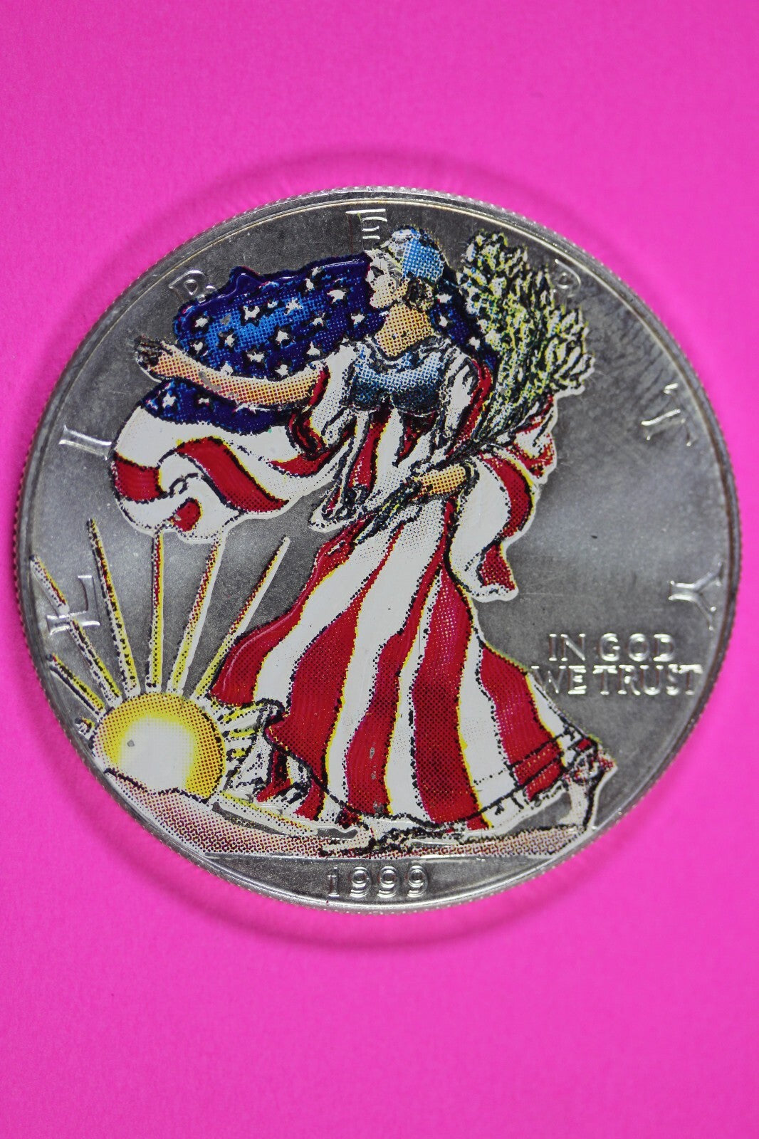 Colorized 1999 American Silver Eagle 1 Ounce .999 Fine Exact Coin Shown 166
