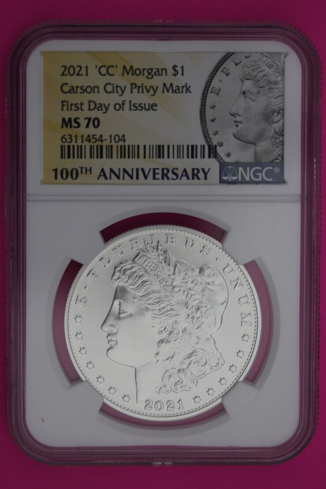 Rare 2021 CC MS 70 Carson City Privy Mark Morgan Silver Dollar NGC 1rst Day 629