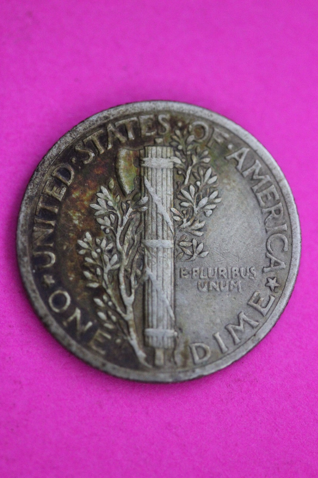 Toned 1937 P Mercury Dime 90% Silver Guaranteed Authentic & Genuine Coin 1000