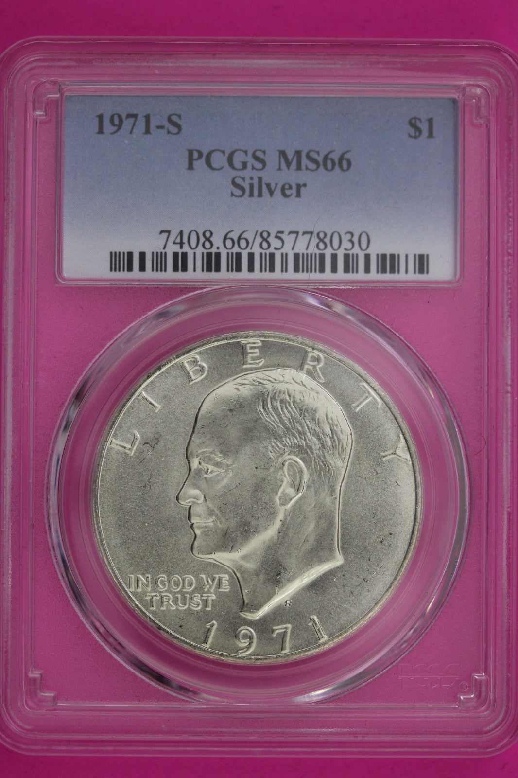 1971 S MS 66 Silver Ike Eisenhower Dollar PCGS Certified Graded Authentic 1195
