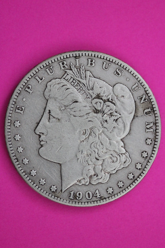 1904 S Morgan Liberty Silver Dollar San Francisco Scarce Semi Key Date Coin 154
