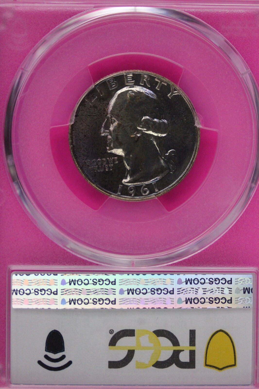Toned 1961 PR 66 Washington Quarter PCGS Graded Certified Authentic Slab 107