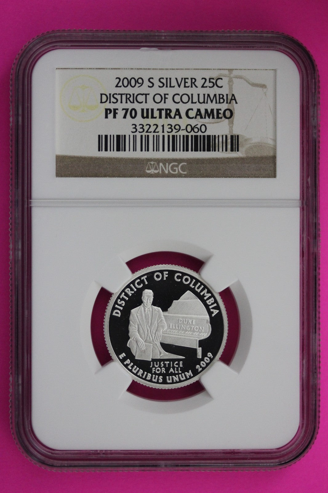 2009 S PF 70 District of Columbia Silver State Quarter NGC Certified Graded 469