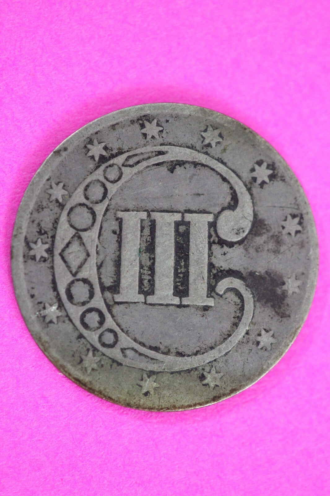 1853 Trime 3 Three Cent Silver Dime Exact Coin Shown In Pics Semi Key Date 79