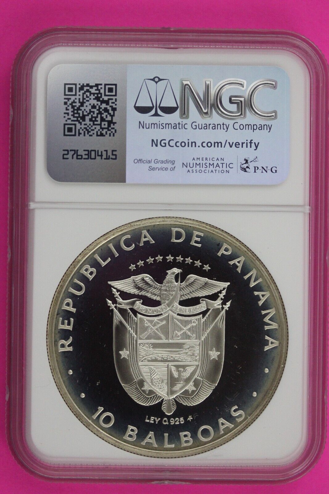 1979 Panama PF 68 Ultra Cameo Proof Silver 10 Balboas Canal Treaty Slab NGC 578