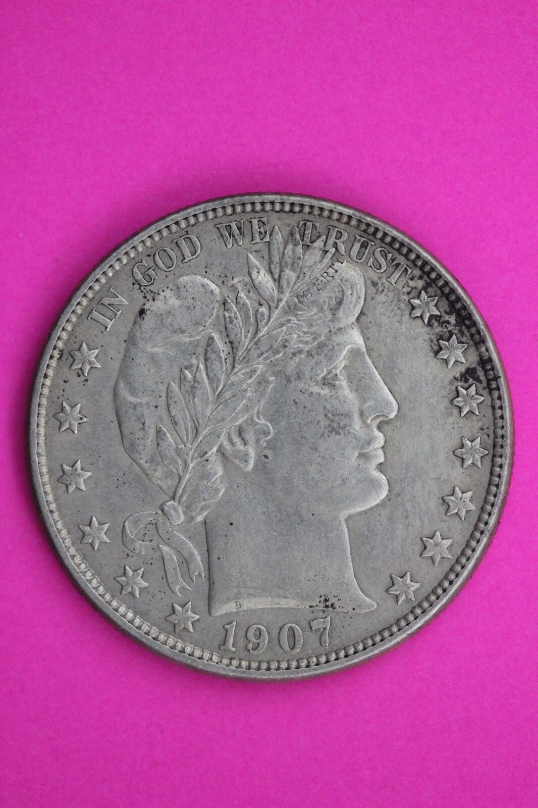 1907 O Barber Liberty Half Dollar Scarce Semi Key Date Coin New Orleans Mint 241