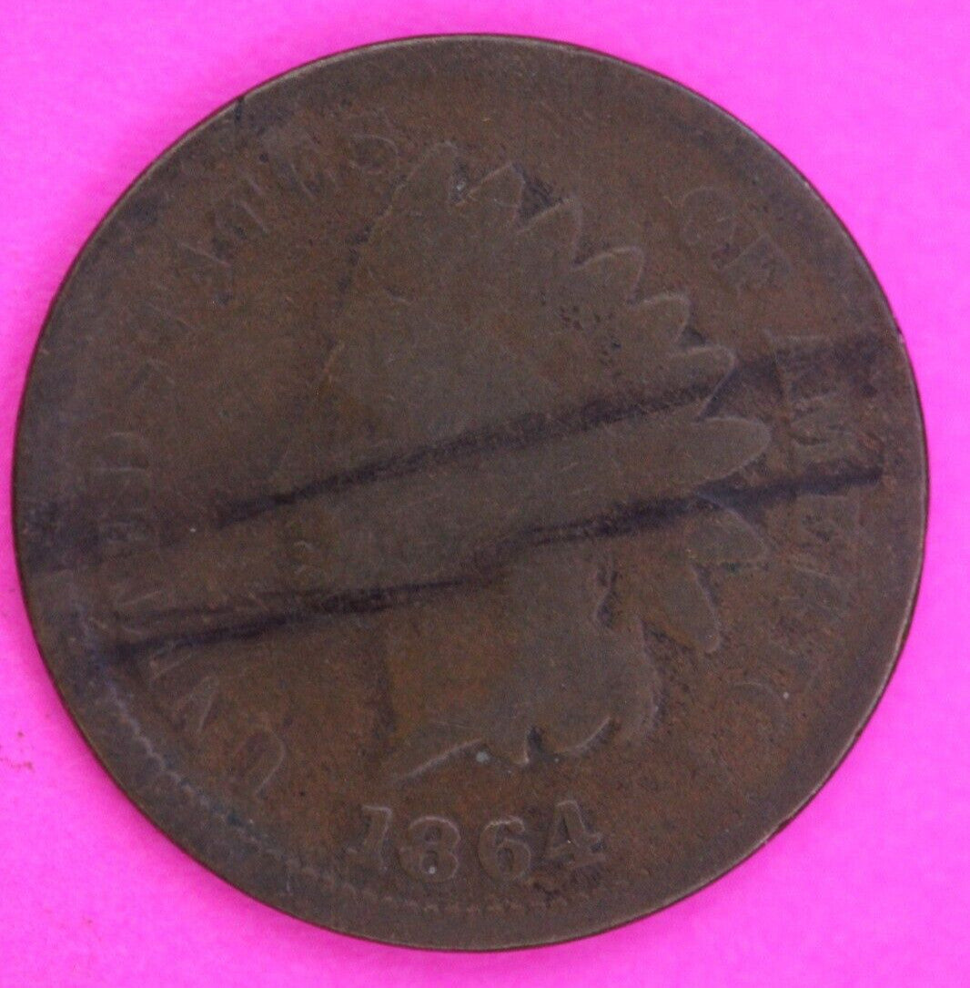 1864 L On Ribbon Bronze Indian Head Cent Penny Rare Exact Coin Shown 333