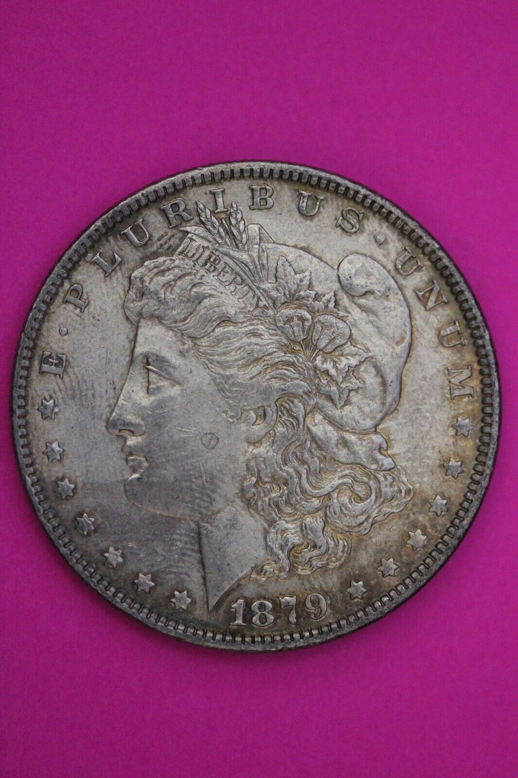 Rainbow Toned 1879 P Morgan Liberty Silver Dollar Coin Philadelphia Mint 358
