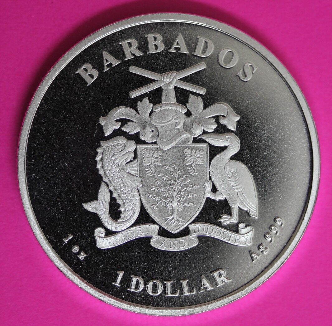 Gem BU 2023 Barbados Monkey 1 OZ Silver Coin .999 Fine $1.00 Same Coin In Pic 12