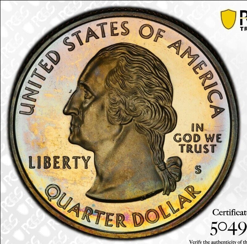 Toned 1999 S PR 68 DCAM Delaware State Quarter PCGS Graded Certified 114