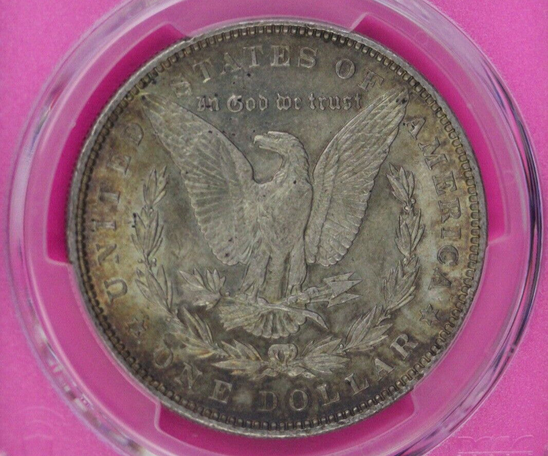 Toned 1889 P MS 62 Morgan Liberty Silver Dollar PCGS Certified Slab 39