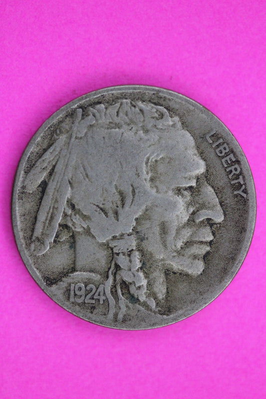 High Grade 1924 D Buffalo Indian Nickel Exact Coin Pictured Free Shipping 0056