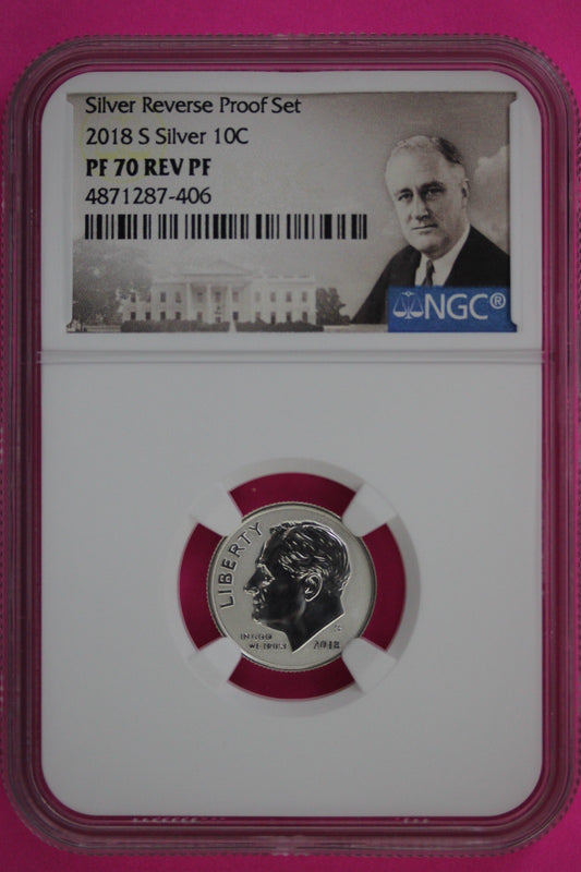 2018 S PF 70 Reverse Proof Roosevelt Silver Dime 1 Coin From a Proof Set NGC 242