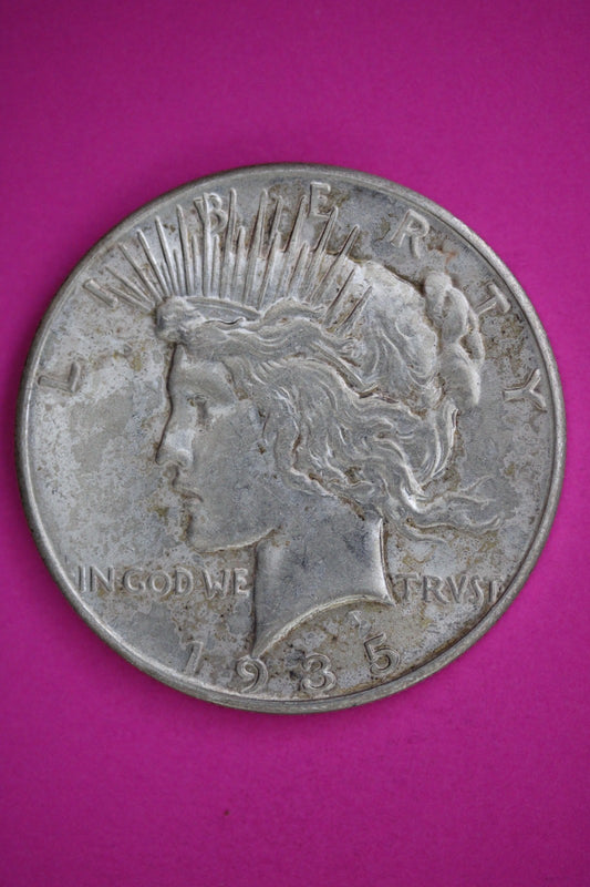 1935 P Peace Lady Liberty Semi Key Date Silver Dollar Guaranteed Authentic 2717