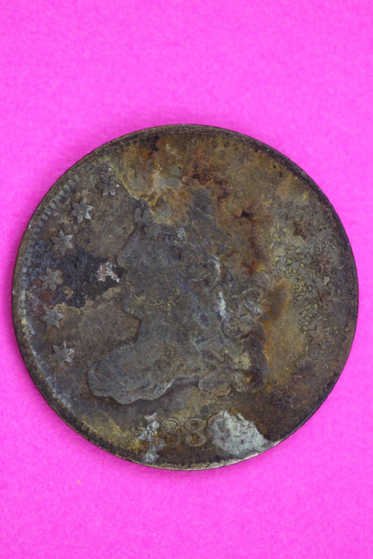 1830 Bust Capped Dime Lady Liberty Silver Coin Guaranteed Authentic Genuine 1347