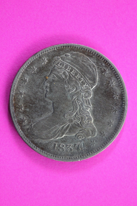 Hi Grade 1837 Capped Bust Half Dollar Exact Coin In Pics Silver Semi Key Date 40