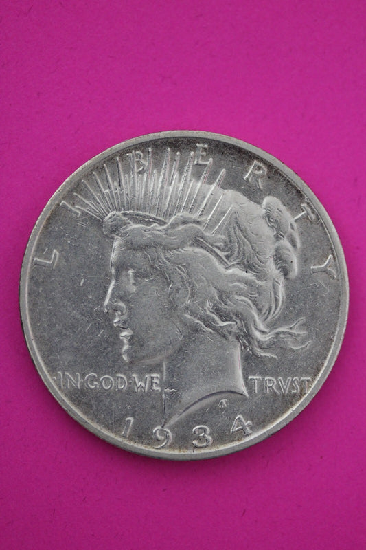 1934 S Liberty Peace Silver Dollar Scarce Semi Key Date Coin San Francisco 87
