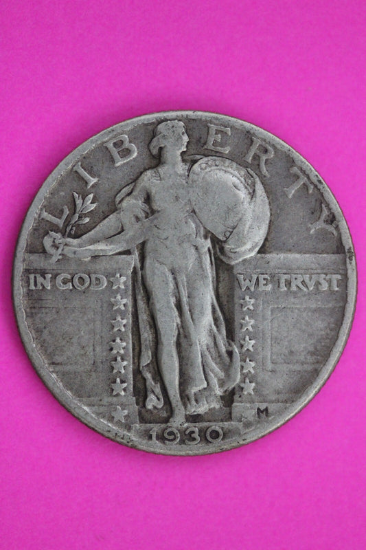 1930 P Standing Liberty Silver Quarter Guaranteed Authentic & Genuine Coin 1214