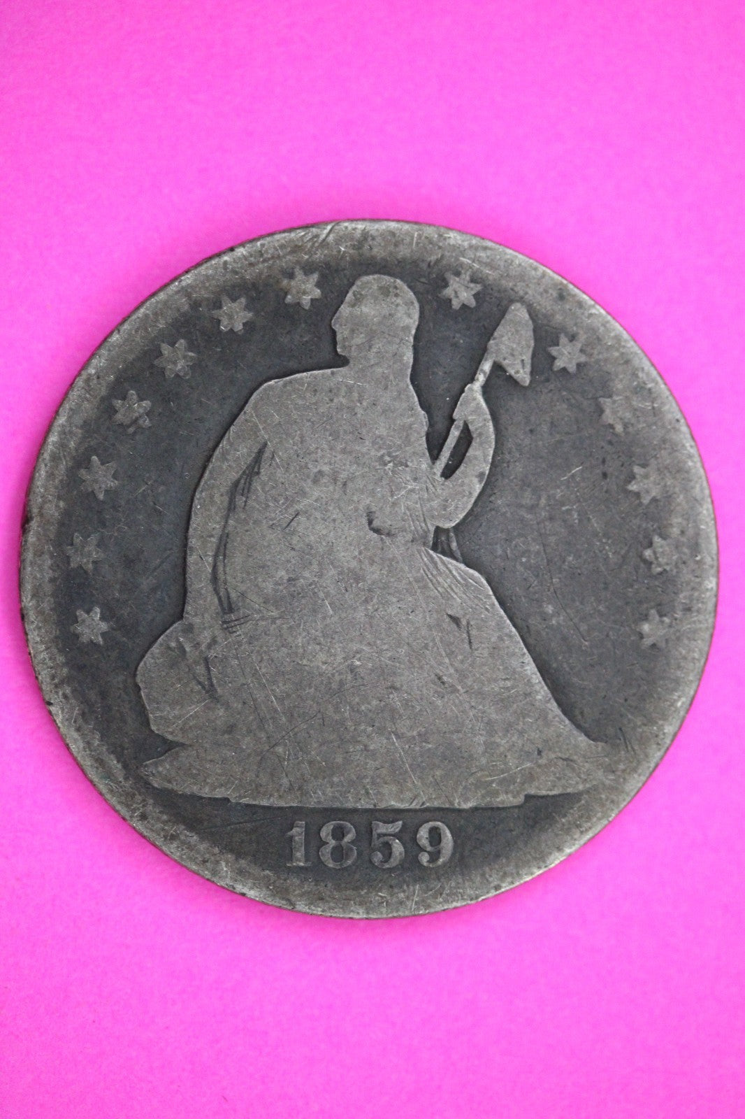 1859 O Seated Liberty Half Dollar Silver Exact Coin Shown Low Grade Filler 2792