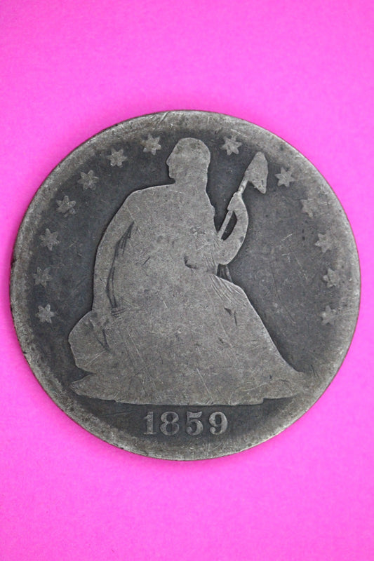 1859 O Seated Liberty Half Dollar Silver Exact Coin Shown Low Grade Filler 2792