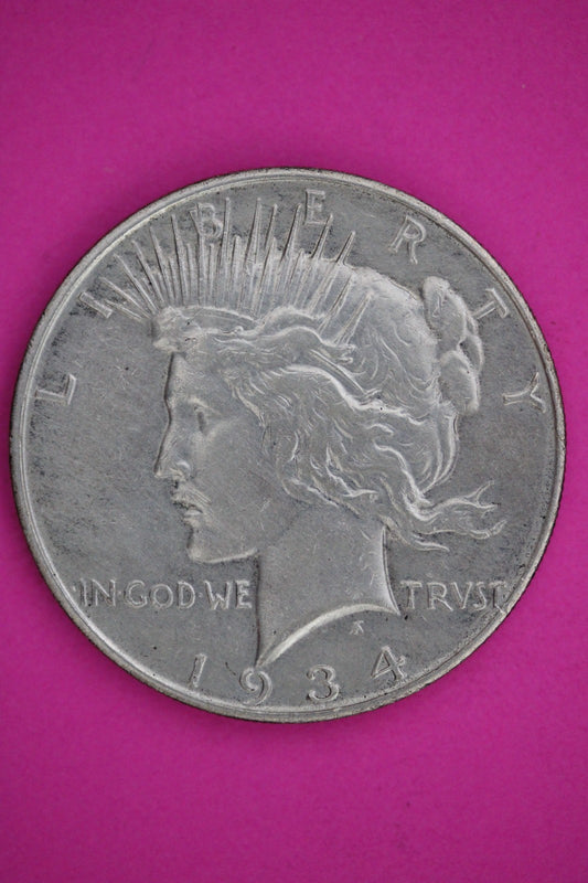 1934 D Peace Liberty Silver Dollar Guaranteed Authentic & Genuine Coin 2600