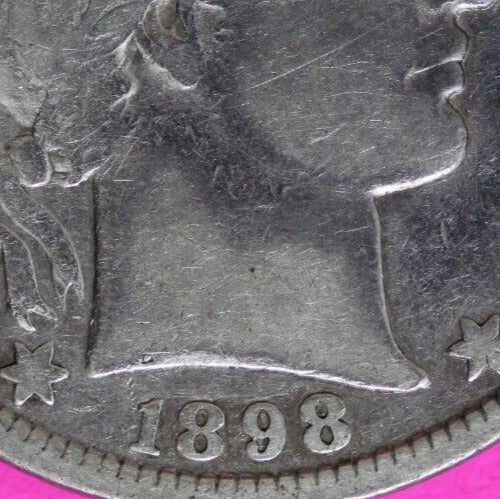 1898 P Barber Liberty Half Dollar Scarce Semi Key Date Coin Philadelphia 110