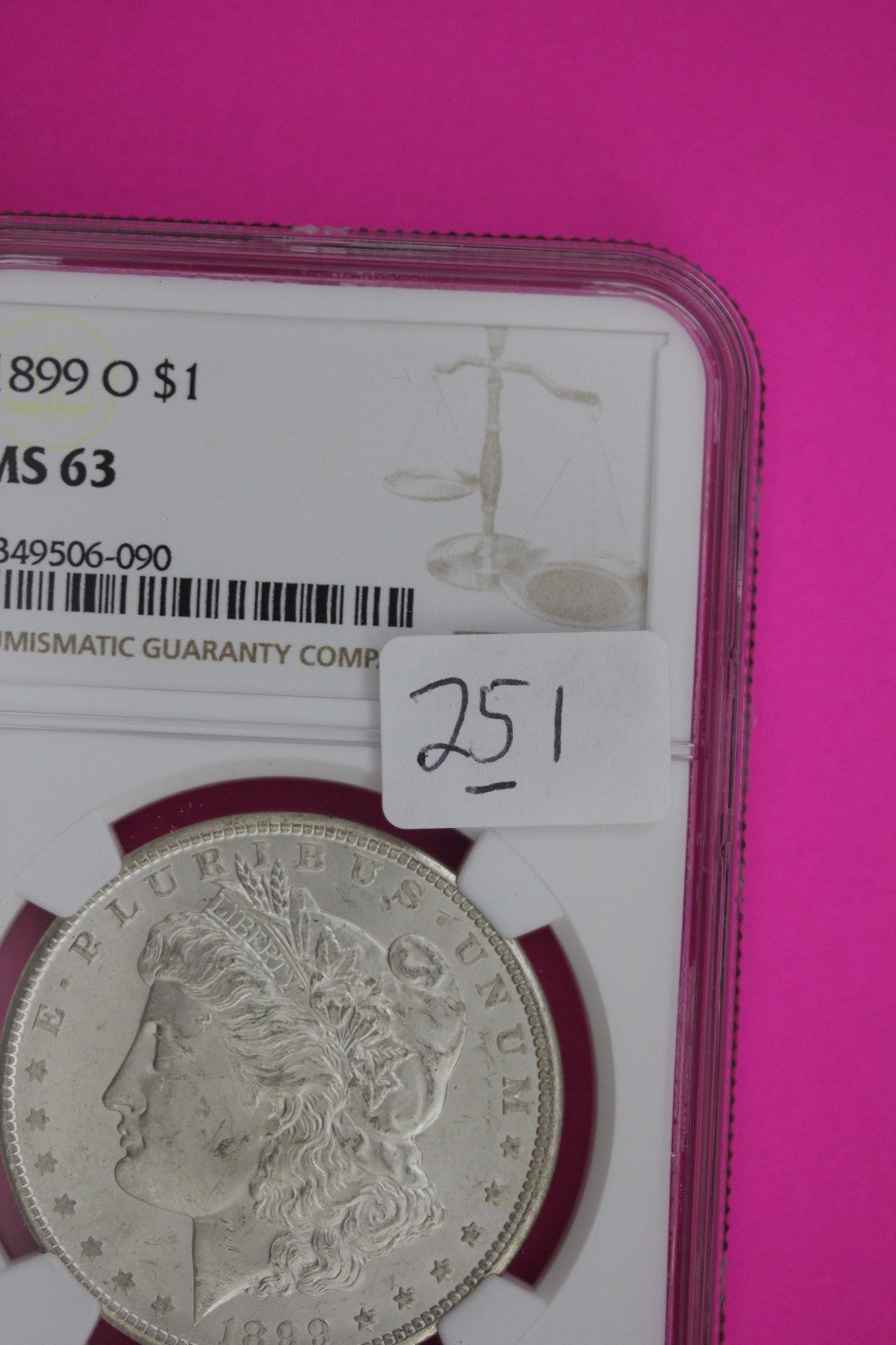 1899 O MS 63 Liberty Morgan Silver Dollar NGC Certified Graded Authentic 251