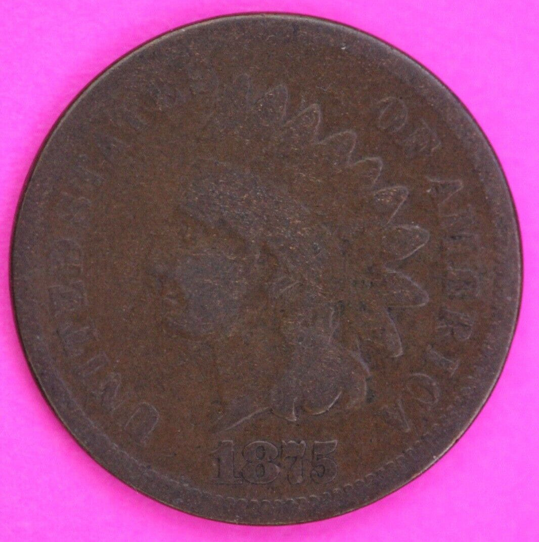 1875 Snow 6 Indian Head Cent Penny Rare Type You Get The Exact Coin Shown 342