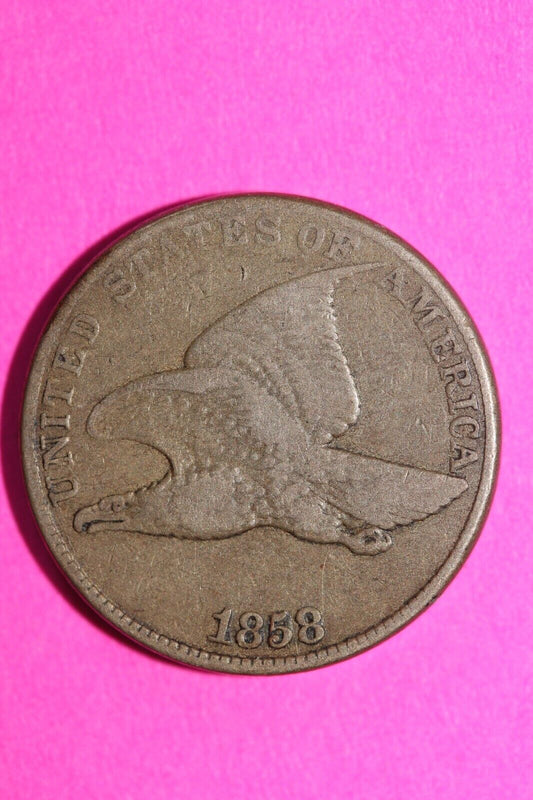 1858 Flying Eagle Cent Penny Exact Scarce Early Type Exact Coin as Pictured 62