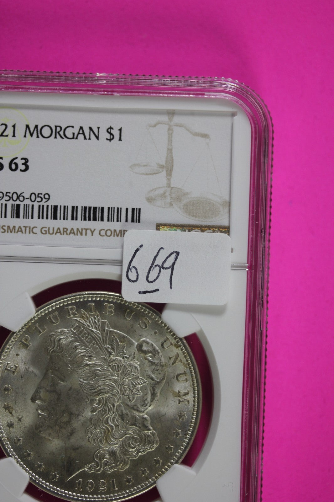 1921 P MS 63 Liberty Morgan Silver Dollar NGC Certified Graded Authentic 669