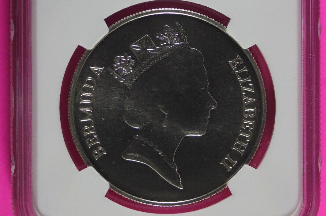 1989 MS 69 Bermuda Monarch Conservation $1 Dollar NGC Certified Graded Slab 485