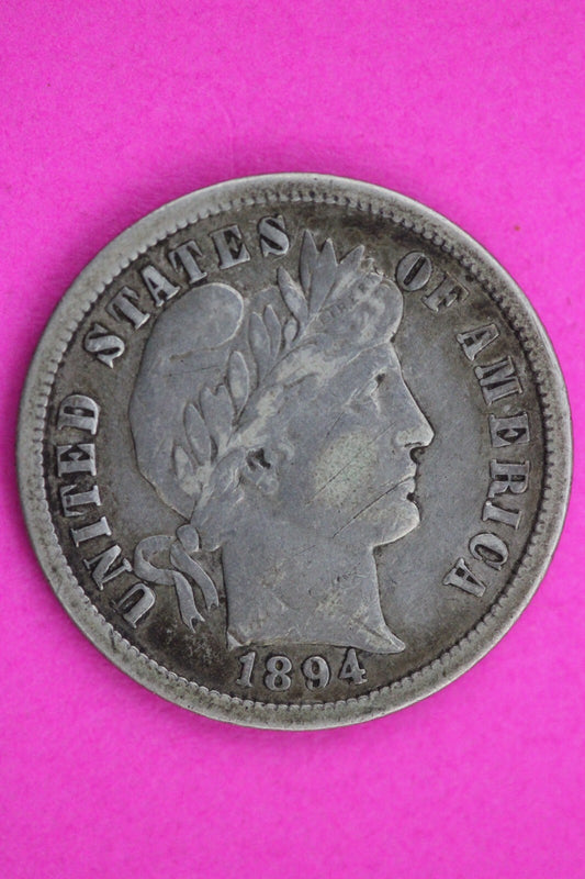 1894 O Barber Liberty Dime Scarce Semi Key Date Silver Coin Free Shipping 0064