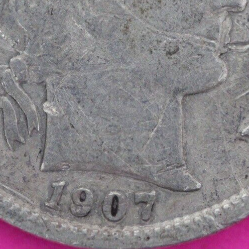 1907 S Barber Liberty Dime Scarce Semi Key Date Silver Coin San Francisco 43