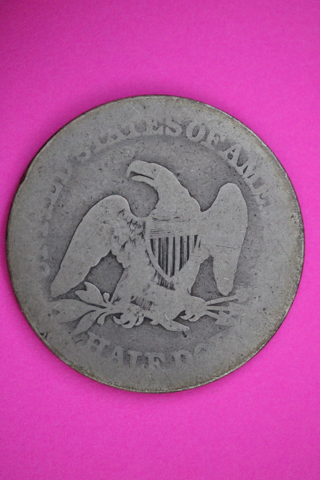 1858 P Seated Liberty Half Dollar Silver Exact Coin Shown Low Grade Filler 2798